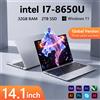 NAIWO 2026 NUOVO Laptop Windows 11 Intel I7 8650U 16GB 32GB RAM 512GB 1TB 2TB SSD 1920*1080 Computer per Ufficio e Studio PC