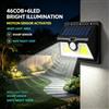 NONE WETECH W2701 Lampada da Parete Esterna Alimentata a Energia Solare 46COB+6LED con Sensore di Movimento, Pannello 5.5V, Batteria 1200mAh 18650, Illuminazione Impermeabile dal Crepuscolo all'Alba per