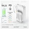 NONE WETECH WL23 Power Bank da 20000mAh con 4 Cavi Integrati, Ricarica Rapida PD 22.5W, Display Digitale, Caricabatterie Esterno Portatile per Telefoni Cellulari