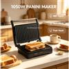 NONE Piastra Elettrica per Panini 1050W 180 ° Piastra per Sandwich Antiaderente Apribile per Colazione Domestica, Tostatura e Grigliatura