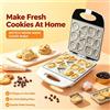 NONE WETECH W6108 Macchina Elettrica per la Cottura Domestica 1400W con 12 Stampi, Piastra Antiaderente, Riscaldamento su Due Lati, Pressa per Biscotti e Waffle per Dolci Fatti in Casa 220‑240V