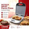 NONE WETECH W6107 Griglia Elettrica a Contatto 1400W con Piastra Antiaderente, Pressa per Panini, Macchina per Sandwich, Griglia per Bistecche e Hamburger, Barbecue Domestico 220‑240V