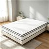Comanlai Materasso Comanlai 140x200cm, Materasso a Molle Insacchettate, Altezza 25cm, per Adulti, Sistema di Supporto a 7 Zone H2, Comfort Medio Morbido, Supporto Ergonomico, Design Traspirante, Confezionato