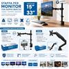 NONE Supporto per due monitor con doppio braccio, supporto regolabile per schermi da 15 a 33 pollici, fino a 8 kg, 360° ° Rotazione, VESA 75x75/100x100, Supporto da Scrivania per Setup di Gaming e