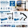 NONE Supporto per due monitor con doppio braccio, supporto regolabile per schermi da 15 a 33 pollici, fino a 8 kg, 360° ° Rotazione, VESA 75x75/100x100, Supporto da Scrivania per Setup Gaming e Ufficio