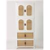 NONE Armadio Pieghevole 4 Ripiani con Ruote, 2 Armadi con Ante ad Arco + 2 Contenitori Impilabili, Mobile Salvaspazio in Plastica 60x35x185 cm per Camera da Letto, Soggiorno e Ingresso, Bianco