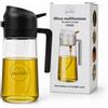 A&LCASA Oliera Spray per Olio e Aceto Dispenser Nebulizzatore in Vetro per Friggitrice ad Aria Barbecue e Insalata con Pennello in Silicone Spazzola per la Pulizia e Panno in Microfibra