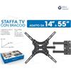 NONE 3 Tipi di Supporti da Parete Estensibili per TV, Movimento Completo, Girevoli e Inclinabili, Adatti per TV da 14-55 Pollici, Standard VESA, Costruzione in Acciaio Resistente