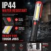 Lampada da Lavoro LED COB 3W, Torcia Portatile Luminosa 7000K, Impermeabile IP44, Alimentata con 3 Batterie AA, Opzioni di Colore Rosso e Nero per Riparazioni in Garage/All'Aperto