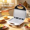 NONE Piastra Elettrica per Grigliare 750W Antiaderente per Sandwich, Bistecca, Bacon, Compatta da Banco per Cucina Domestica