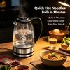 NONE Bollitore in vetro borosilicato Wetech W6205 da 1,7L 2200W per cucine moderne e la preparazione quotidiana di tè alle erbe e bevande calde.