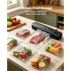 NONE Sigillatrice Sottovuoto Automatica da 90W con Taglierina Integrata, Modalità per Alimenti Secchi e Umidi, 10 Sacchetti Inclusi per la Conservazione e la Freschezza degli Alimenti in Cucina