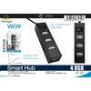 NONE Hub USB 2.0 Smart Multi-Porta, 4 Porte / 3 Porte con Lettore di Schede SD e TF, Interruttore ON/OFF, Porta di Alimentazione Esterna, Trasferimento Dati ad Alta Velocità 480Mbps per Laptop e PC