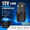 Batteria al litio ricaricabile senza fili 12V 3000mAh, compatibile universalmente con cacciavite elettrico, trapano elettrico, mini smerigliatrice angolare e utensili multifunzione. Magazzino in