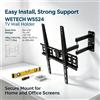 NONE Supporto da Parete WETECH W5524 a Doppia Articolazione, ±10 ° Supporto inclinabile con capacità di carico di 30 kg, compatibile con VESA 75x75‑400x400 per schermi da 26‑55 pollici, supporto
