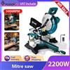 NONE Sega a troncatrice scorrevole Podofo da 10 pollici (305 mm), 2200 W, 5000 giri/min, con lama da 255 mm, sega multi-angolo per il taglio di legno, alluminio, PVC e profili metallici, conforme alla