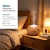 NONE Umidificatore a ultrasuoni da 500 ml per oli essenziali, effetto legno, luce notturna RGB a 7 colori, diffusore di aromi silenzioso con timer per camera da letto, ufficio, sala yoga 30 ㎡ Area di