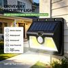 NONE WETECH W2701 Lampada Solare da Parete per Esterni, Sorgente Luminosa Combinata 46COB+6LED con Sensore di Movimento, Pannello 5.5V, Batteria 1200mAh 18650, Dispositivo Resistente alle Intemperie per