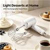 NONE Frullatore Elettrico Ricaricabile 20W 3 Velocità USB‑C 800mAh Sbattitore Wireless con Accessori in Acciaio Inox per Cucina, Montaggio Panna, Uova, Frullatore Portatile per Alimenti