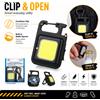 Torcia LED da Portachiavi con Moschettone, 100Lm, Ricaricabile USB Tipo-C, Mini Luce Tascabile, Base Magnetica e Apribottiglie, Strumento Multi-Funzione EDC per Portachiavi, Borsa, Campeggio e