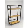 NONE Scaffale 3 Ripiani Acciaio e Legno 100x30x150cm, Libreria Multiuso con Piedini Regolabili per Soggiorno Garage Balcone, Nero