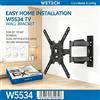 NONE Supporto da Parete per TV a Doppio Braccio, Orientabile e Inclinabile, per Monitor TV a Schermo Piatto da 32-60 Pollici, Carico Massimo 32 kg, Inclinazione +15° ° /-8 ° VESA 100x100‑400x400mm