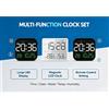 NONE Assortimento di Orologi Digitali Minimalisti da Interno, Grande Orologio da Parete LED Curvo con Telecomando + Orologio Sveglia LCD Magnetico Opzionale in Bianco e Nero, Monitor Multifunzione per Ora