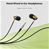 NONE Auricolari In-Ear Cablati da 3,5 mm, Cuffie in Metallo con Microfono e Controllo del Volume, Auricolari Stereo con Bassi Profondi per Smartphone, MP3 e Laptop