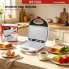 NONE Piastra per Panini Antiaderente da 750W, Macchina da Cucina Elettrica Compatta con Manico Rosso per Sandwich, Hamburger, Bistecche, Preparazione Rapida dei Pasti in Cucina Domestica
