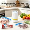 NONE Pompa per Sottovuoto Portatile Ricaricabile USB 3W con Funzionamento a Tocco Singolo per Sacchetti Alimentari, Barattoli Mason, Conservazione Vestiti, Casa, Cucina, Viaggi, Risparmio di Spazio