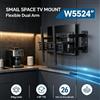 NONE Supporto da Parete per TV WETECH W5524 a Doppio Braccio Orientabile per TV Piatte da 26‑55 Pollici, Capacità Massima 30kg ±10 ° Supporto da Parete Inclinabile con Giunto Metallico VESA 75‑400