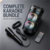 NONE Altoparlante Karaoke Bluetooth Portatile 7W con Doppio Altoparlante da 4 Pollici, Luce RGB, TWS Wireless, Microfono Cablato e Telecomando per Feste in Casa e All'aperto