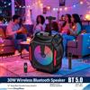 NONE Altoparlante Bluetooth Wireless da 30W, Sistema Karaoke con Bassi Profondi da 12 Pollici, Microfono Wireless, Luce RGB, Manico Telescopico, Altoparlante Ricaricabile per Esterni