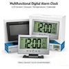 NONE Sveglia Digitale Multifunzione, Schermo LCD, Funzione Snooze, Retroilluminazione Attivata dal Suono, Temperatura, Calendario, Orologio da Scrivania per Camera da Letto e Casa