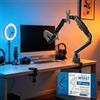 NONE Supporto da scrivania per monitor WETECH W5537 con molla a gas per casa e ufficio, carico massimo 8 kg, schermo PC da 17-30 pollici, ±90° ° Supporto per monitor regolabile inclinabile VESA 75/100