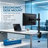 NONE WETECH W5536 Supporto da Scrivania per Singolo Monitor con Braccio Doppio a Movimento Completo, Carico Massimo 8kg, 15‑33 Pollici, Rotazione 360°, Supporto Monitor VESA 75x75 100x100