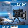 NONE Supporto da Parete per TV WETECH W5534 Regolabile a Doppio Braccio per Monitor da 32-60 Pollici, Max 32kg, Funzione di Inclinazione, Supporto Schermo VESA 100-400mm