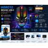 NONE Mouse da Gaming RGB WMO10 USB-C, 1600 DPI, 6 Pulsanti, Mouse Ottico Ergonomico Cablato, Cavo da 150cm per PC e Laptop