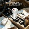 NONE Caricabatterie da auto compatto a doppia porta 20W PD Tipo C 18W QC USB A, adattatore di alimentazione rapido per veicoli, presa da auto per smartphone, tablet, uso domestico e in viaggio.