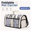 NONE Borsa Trasportino Pieghevole per Animali Domestici 48x27x27cm, Borsa da Viaggio Trasparente in Rete per Cani e Gatti, Trasportino Portatile per Animali con Maniglie