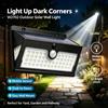 NONE Lampada Solare di Sicurezza per Esterni W2702, 52 LED con Sensore PIR, Batteria 18650 da 2400mAh, Modalità di Funzionamento dal Crepuscolo all'Alba, Dispositivo Resistente alle Intemperie per