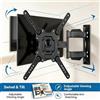 NONE Supporto da Parete per TV a Movimento Completo e Inclinazione Regolabile WETECH W5534, Braccio Doppio per Soggiorno, Configurazione Flessibile per Schermi da 32 a 60 Pollici