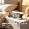 NONE Orologio Sveglia LED con Grande Schermo a Specchio, Multifunzione, con Funzione Snooze, Indicatore di Temperatura, Modalità Notturna Automatica, Decorazione per Camera da Letto