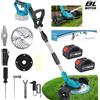 zollor Tagliaerba Elettrico Senza Spazzole da 9 Pollici con Ruote, 500W, Decespugliatore a Batteria, Macchina per Diserbo, Asta in Alluminio Estensibile, Utensile da Giardino con Due Batterie da 21V