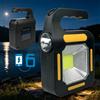 NONE Lanterna da Campeggio LED Ricaricabile con Pannello Solare, 4 Modalità di Illuminazione, Luce da Lavoro COB Portatile per Escursioni all'Aperto, Emergenze e Riparazioni Auto