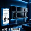 NONE WETECH W5511 Supporto da Parete Universale per TV di Grande Formato da 40-80 Pollici, Capacità di Carico 50KG, VESA 200x200 400x200 300x300 400x400 600x400mm