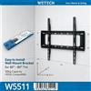 NONE WETECH W5511 Supporto TV da Parete Fisso di Facile Installazione per Schermi Piatti di Grandi Dimensioni da 40‑80 Pollici, Max 50KG, VESA 200x200 400x200 300x300 400x400 600x400mm, Staffa Resistente
