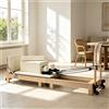 WSUEL Macchina Pilates Reformer Pieghevole, Letto Pilates Pieghevole con Molle a Resistenza Regolabile, Attrezzatura per Allenamento Pilates a Casa per il Rafforzamento del Core del Corpo Intero