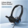 NONE Cuffie Stereo Cablate da 3,5 mm con Microfono Flessibile, Controllo del Volume, Cuffie Over-Ear per PC, Laptop, Gaming, Ufficio e Apprendimento Online