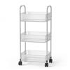 NONE Carrello Portavivande a 4 Ripiani in Acrilico Trasparente con Ruote Girevoli, Organizer Multiuso per Cucina, Soggiorno, Bagno e Ufficio, Salvaspazio, Montaggio Semplice